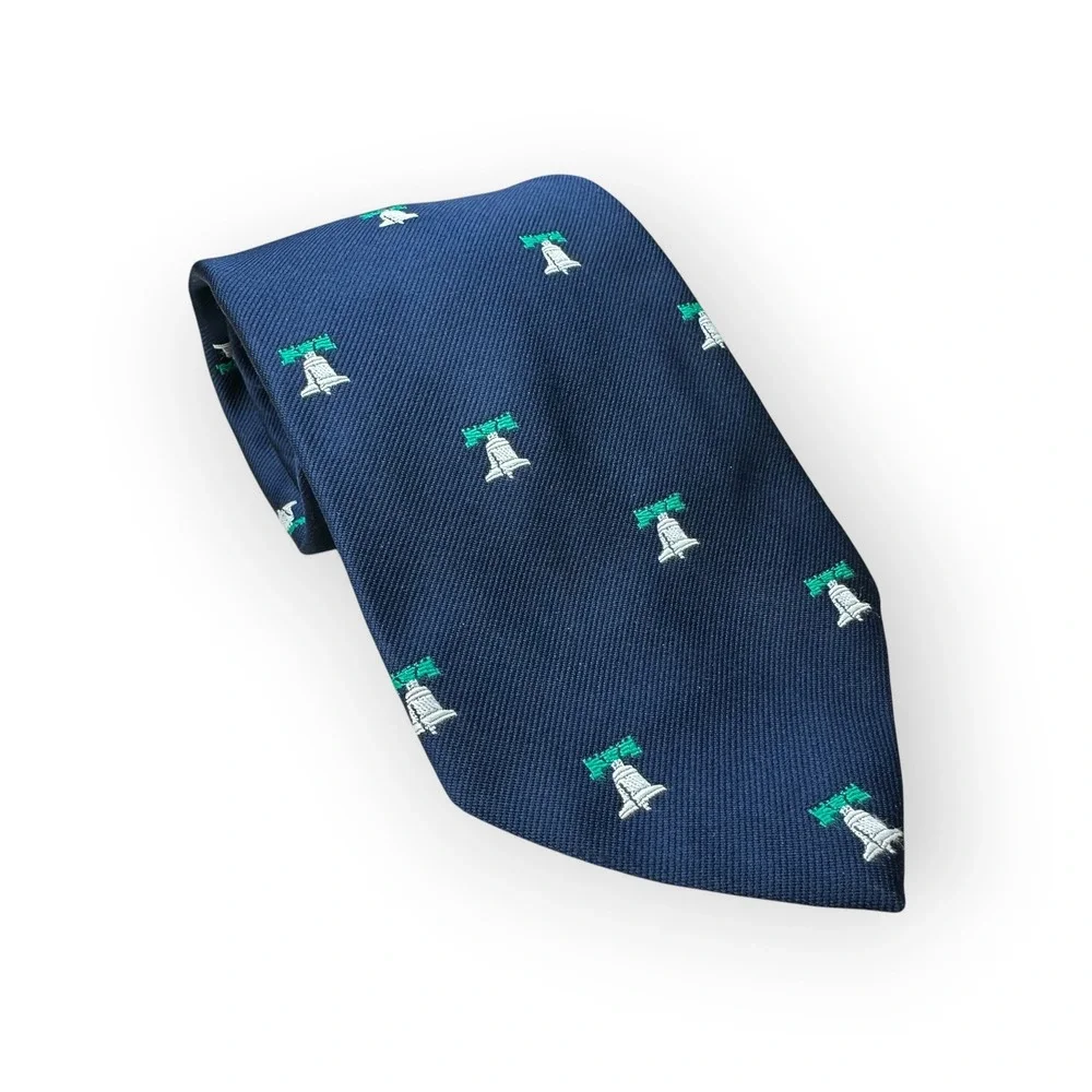 Crested Clubs by Blanford Navy Blue Liberty Bell Embroidered Tie WPL 3112